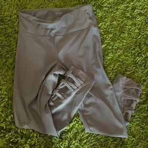 Green leggings with mesh detail